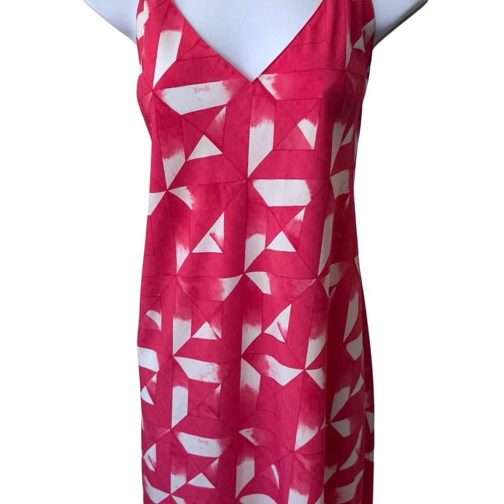 Natori Sumi Pattern Hot Pink Midi Slip Nightgown Leisure Feminine Dainty L - Picture 4 of 11
